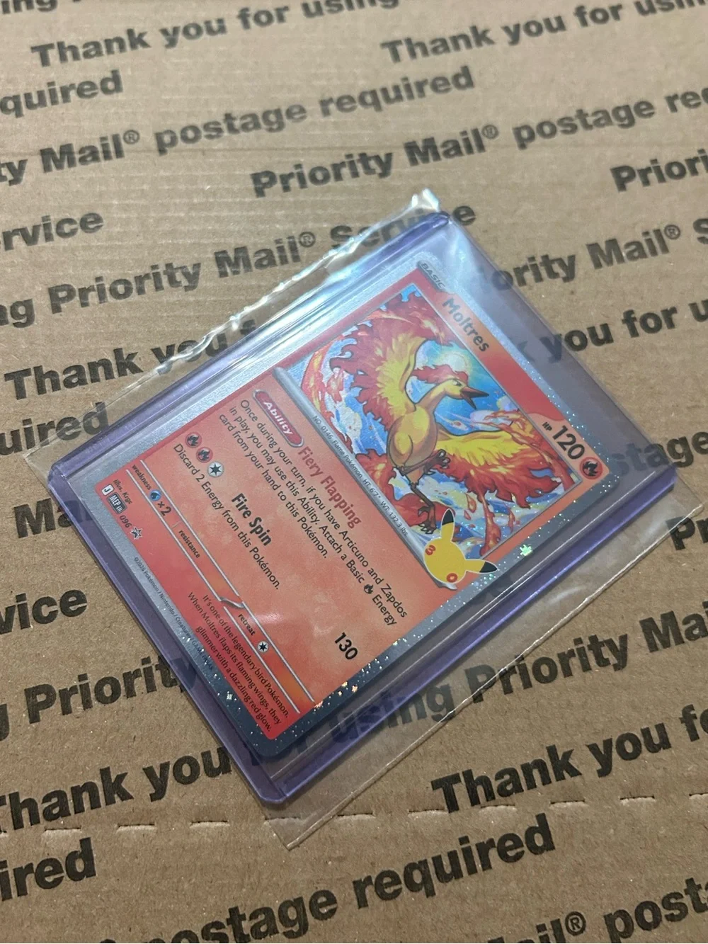 Holo Moltres 30th Celebration Pokemon TCG Black Star Promo Card No. 096